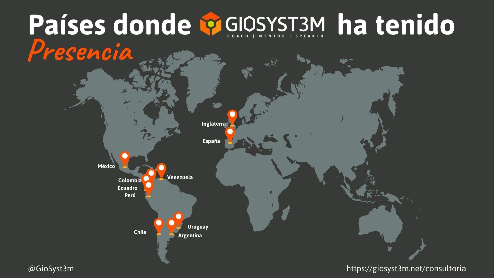 Países donde GioSyst3m ha tenido presencia