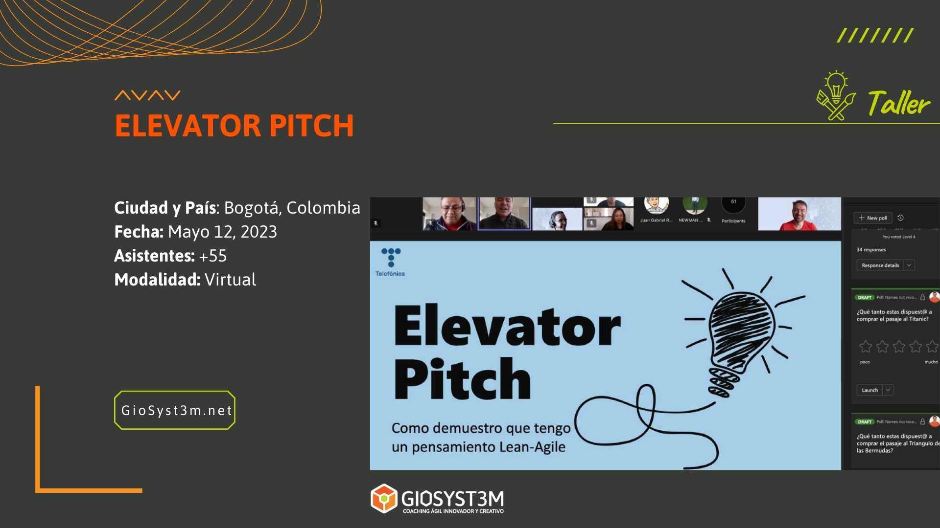 Taller Elevator Pitch - GioSyst3m